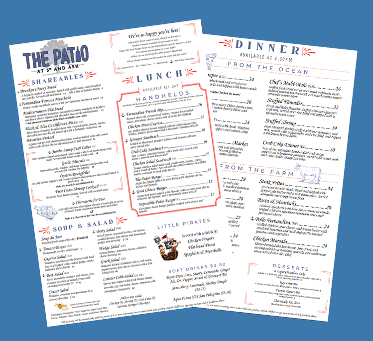 The patio menu store